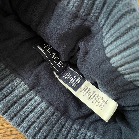 The Children’s Place Kids Ombre Fleece Lined Knit Beanie - Blue - Picture 4 of 5